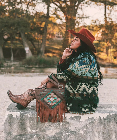 Montana West Aztec Fringe Concealed Carry Tote Bag