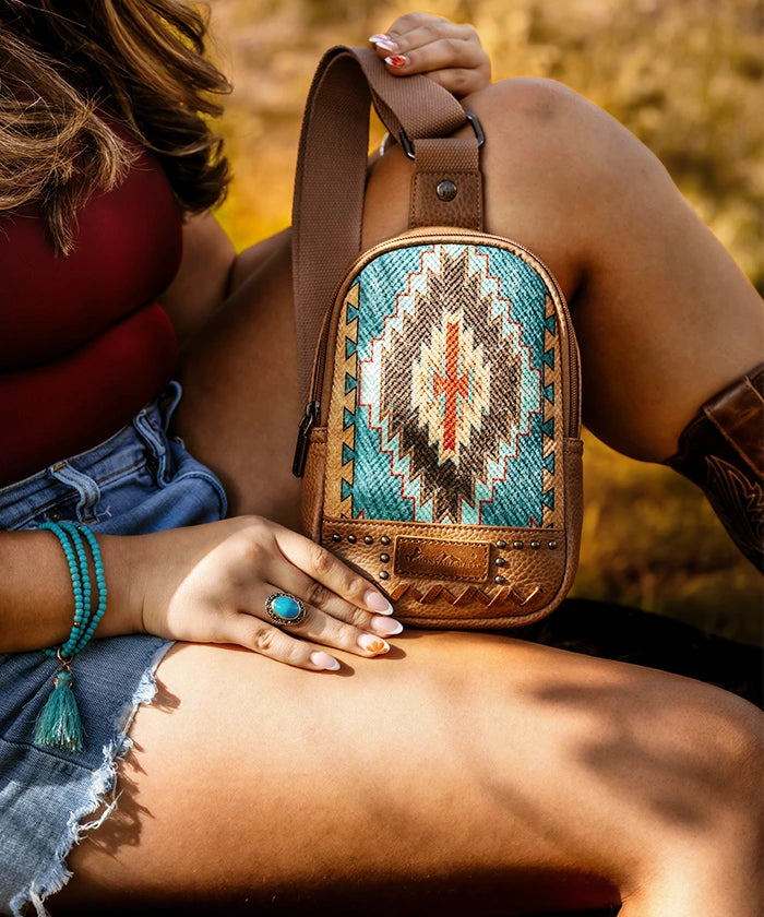 Montana West Aztec Printed Sling Bag-Country Glam Outfits