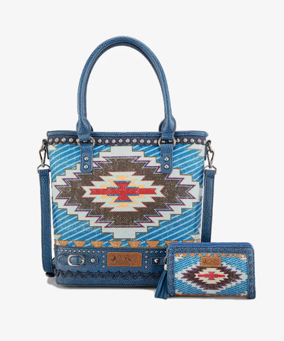 Montana West Aztec Printed Concealed Carry Tote Bag Set