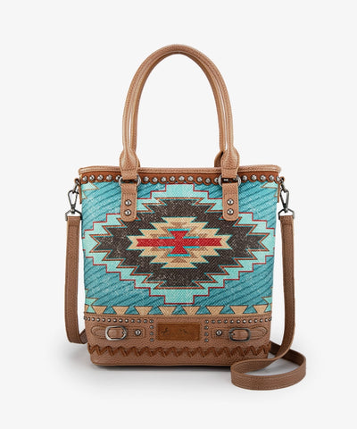 Montana West Aztec Embroidered Concealed Carry Tote Bag Set