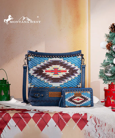 Montana West Aztec Printed Concealed Carry Crossbody Purse