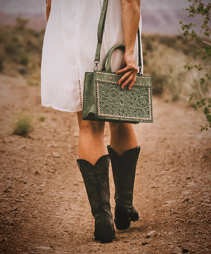 Montana West Floral Tooled Tote Bag Set-Country Glam Outfits