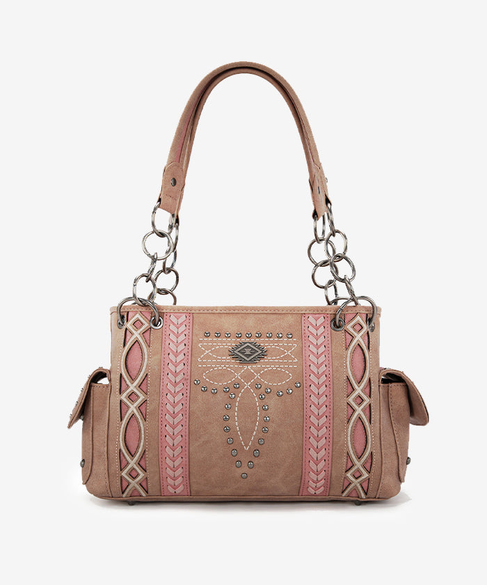 Montana West Southwestern Diamond Cross-Stitch Concealed Carry Satchel