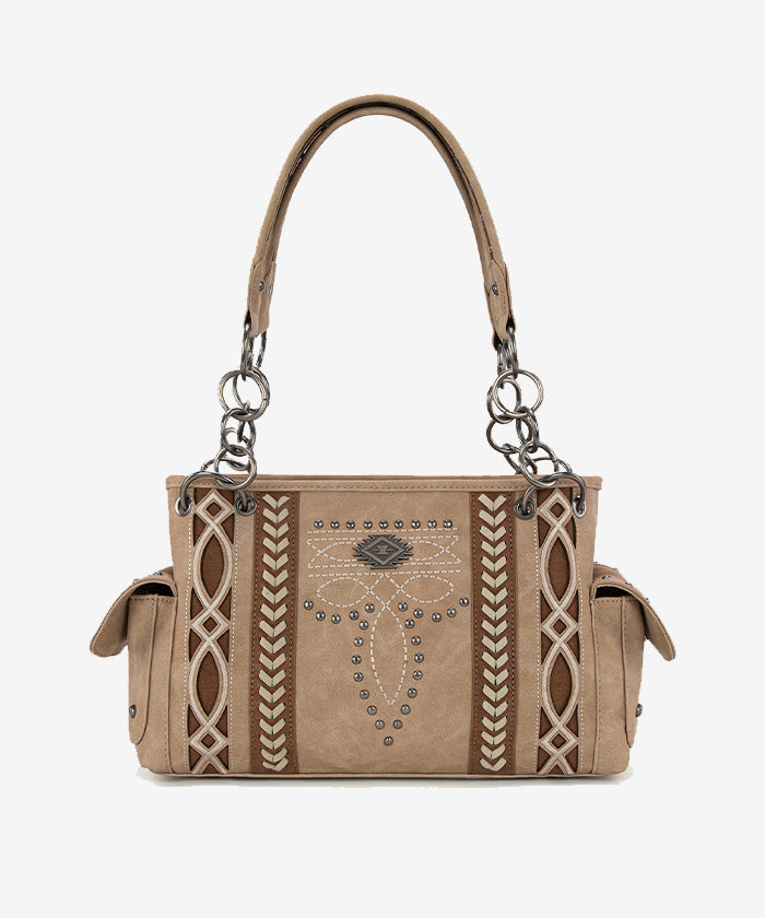 Montana West Southwestern Diamond Cross-Stitch Concealed Carry Satchel