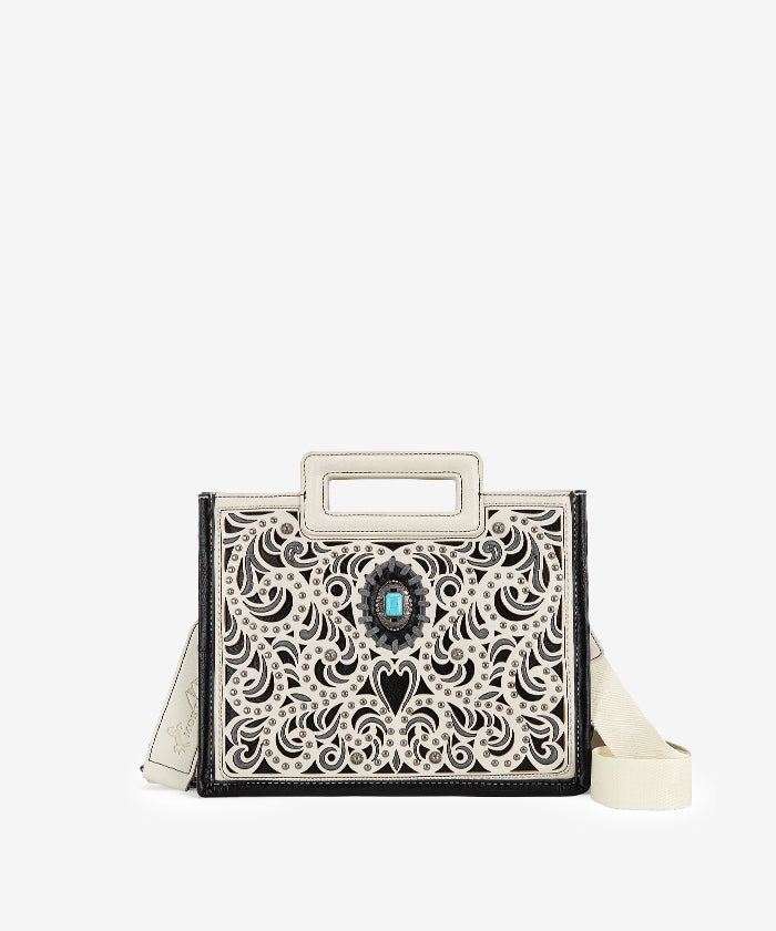 Montana West Cut-Out Embroidered Tote Bag Set