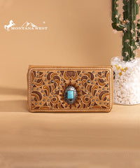 Montana West Cut-Out Embroidered Concho Wallet