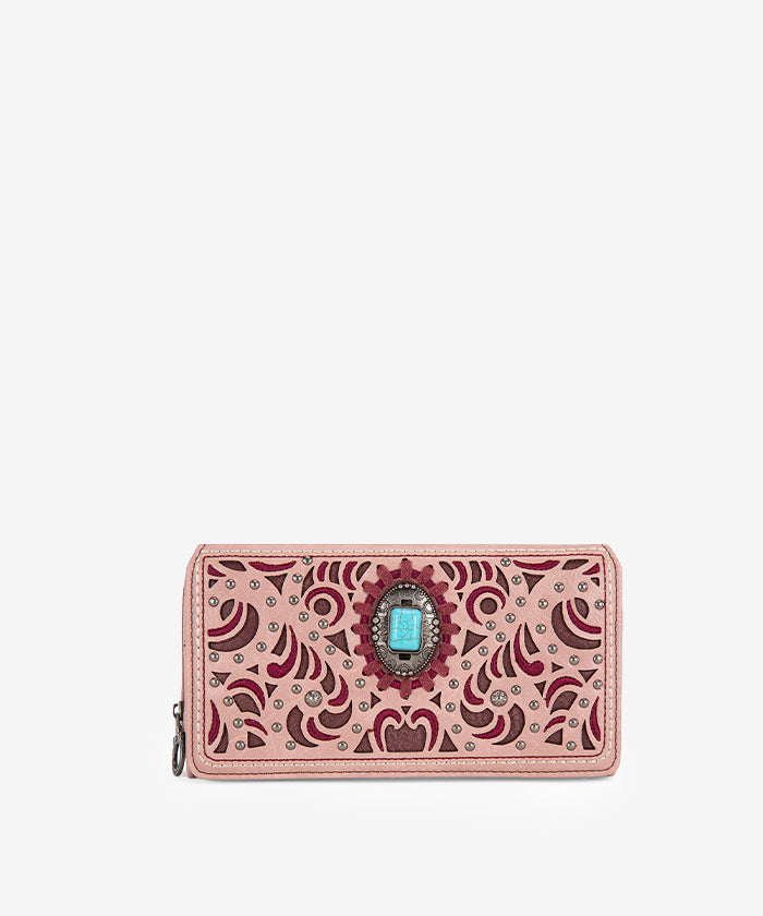 Montana West Cut-Out Embroidered Concho Wallet