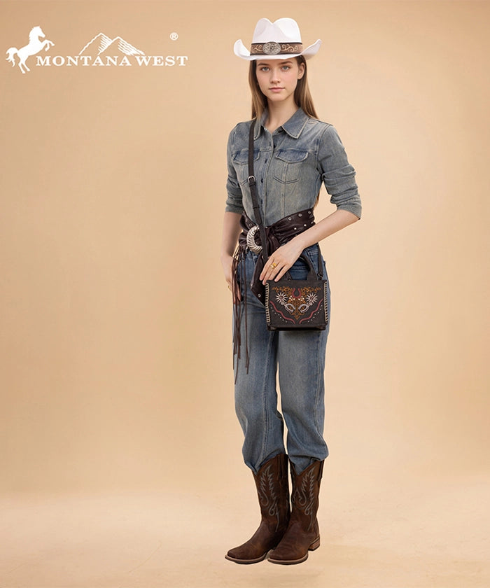 Montana West embroidered crossbody bag