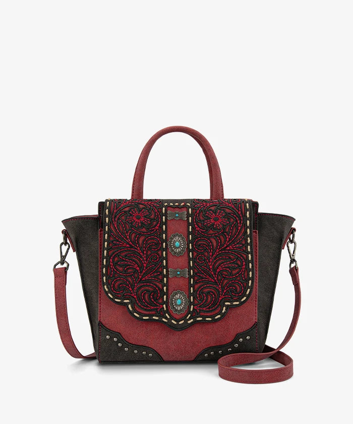 VIP DEAL | Montana West Floral Tooled Concho Satchel Bag