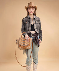 VIP DEAL | Montana West Floral Tooled Concho Satchel Bag