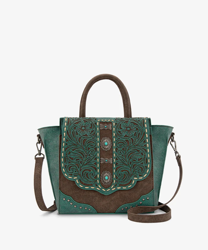 VIP DEAL | Montana West Floral Tooled Concho Satchel Bag
