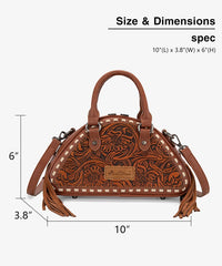 Montana West Hand-Tooled Satchel