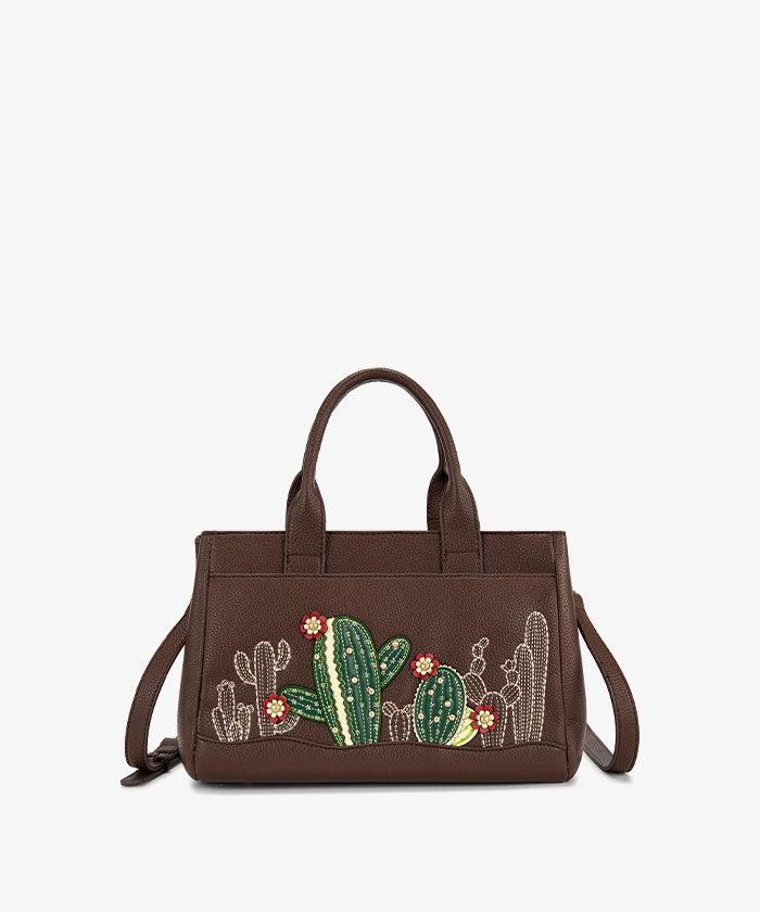 Montana West Cactus Embroidered Top Handle Tote in CF