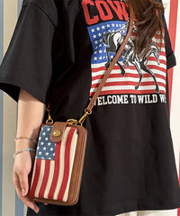 Montana West Vintage American Flag Tote Bag