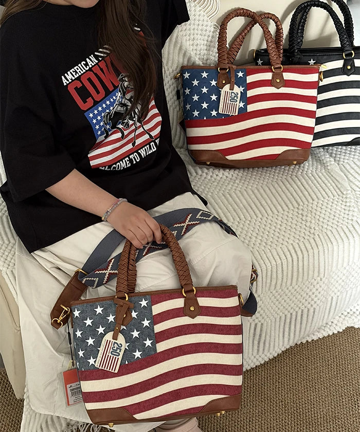 Montana West American Flag Tote Bag | Western Patriotic Handbag