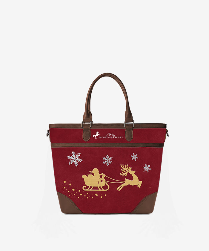 Montana West Western Cheer Tote – Santa's Sleigh Edition(Gift Wrapped)