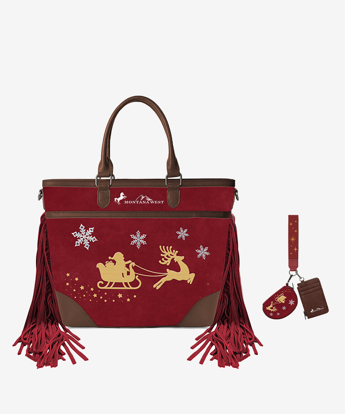 Montana West Western Cheer Tote – Santa's Sleigh Edition(Gift Wrapped)