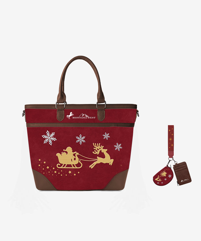 Montana West Western Cheer Tote – Santa's Sleigh Edition(Gift Wrapped)