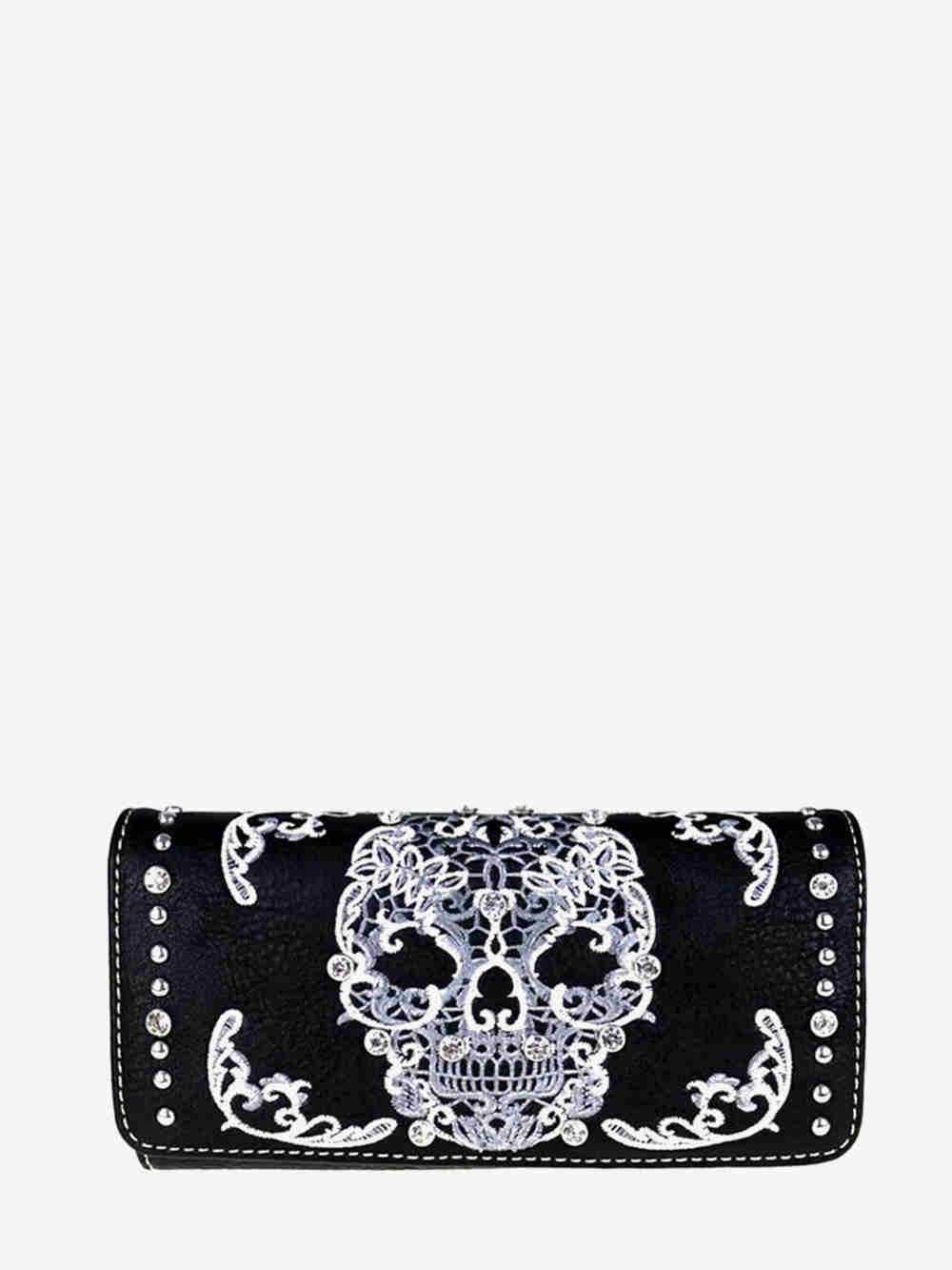 Montana West Embroidered Sugar Skull Wallet - Montana West World