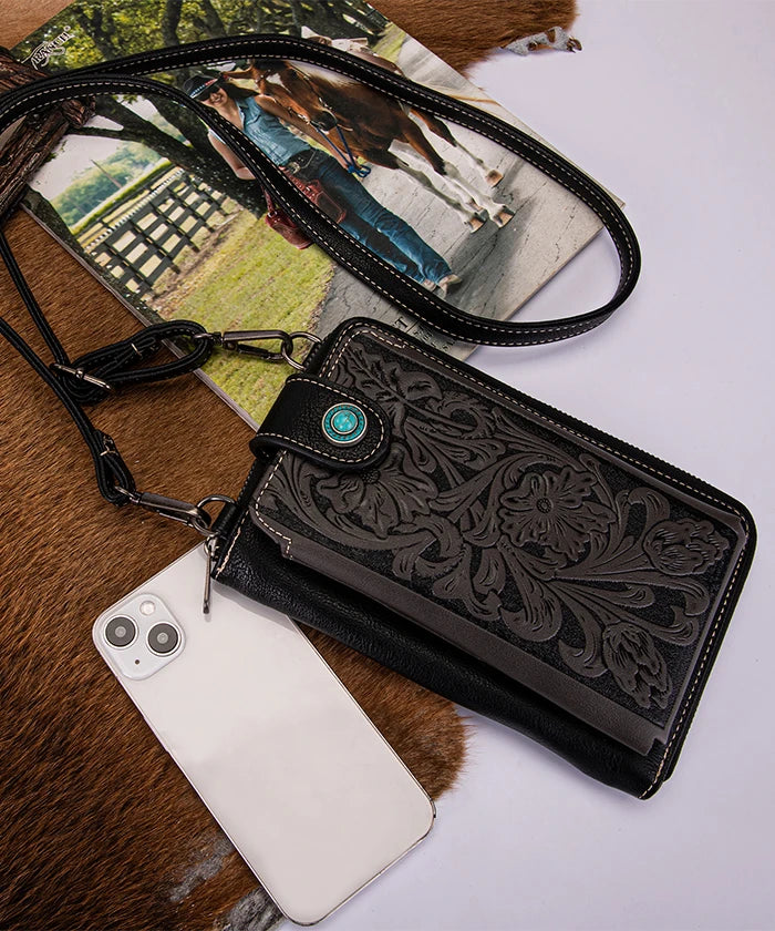 Montana West Tooled Cell Phone Purse