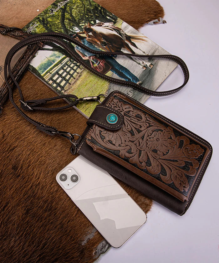 Montana West Tooled Cell Phone Purse