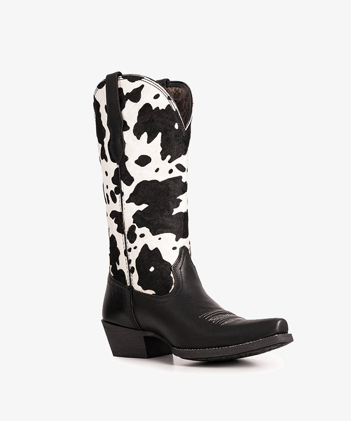 Women’s Cow Print Pointed Toe Boots