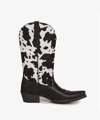 Women’s Cow Print Pointed Toe Boots