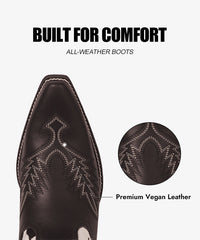 Women’s Cow Print Zippered Pointed Toe Boots