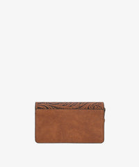 Montana West Floral Tooled Leather Crossbody in Brown