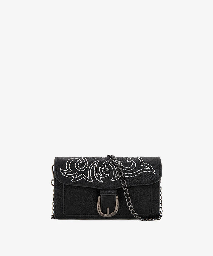 Montana West Stitch Crossbody Bag in Black