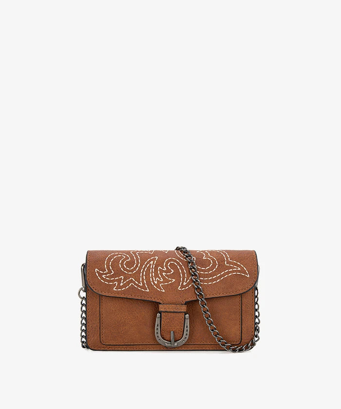 Montana West Stitch Crossbody Bag in Brown