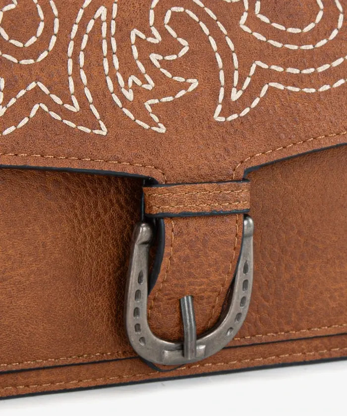 Montana West Stitch Crossbody Bag in Brown