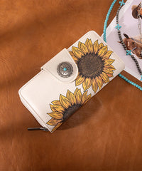 Montana West Vintage Sunflower Zipper Wallet