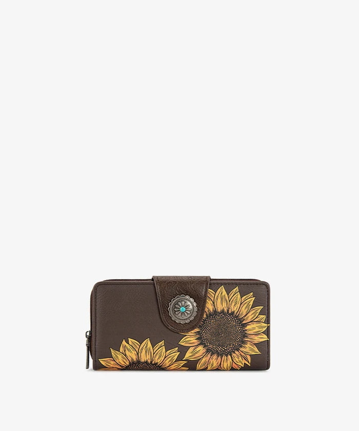 Montana West Vintage Sunflower Zipper Wallet