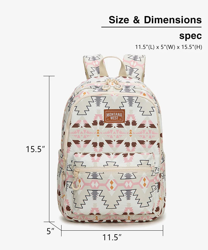 Montana West Aztec Print Diaper Bag Backpack Black