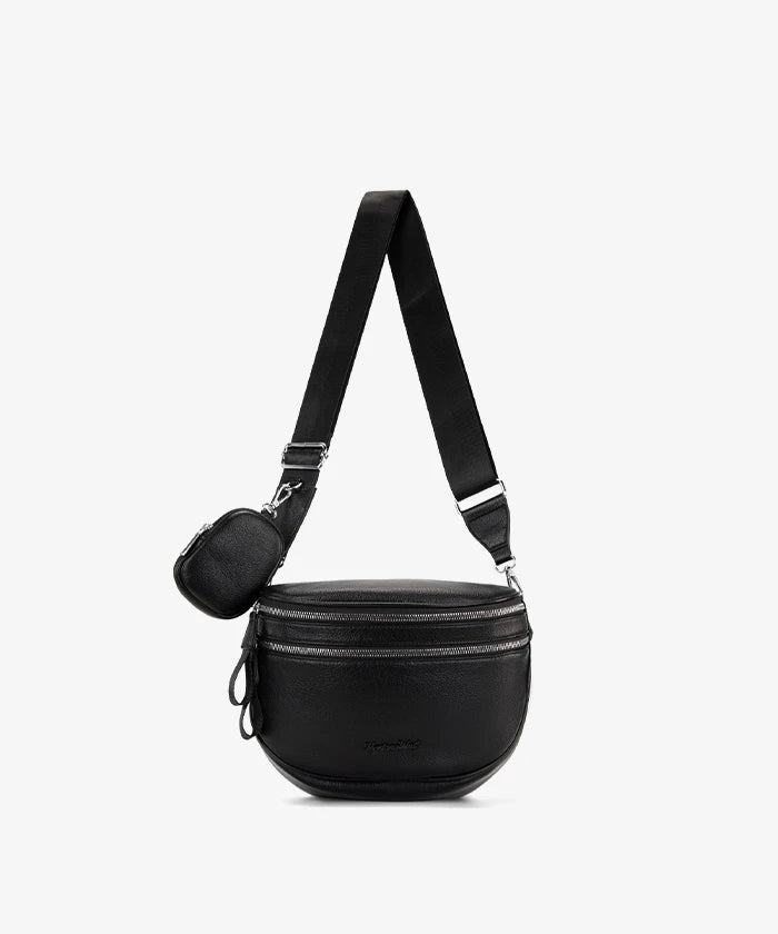 Montana West Dual Zipper Bum Bag in Black