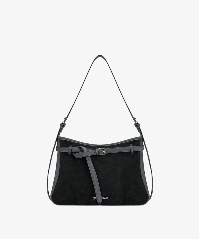 Montana West Belted Suede Hobo Bag