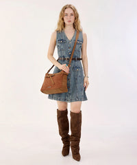 Montana West Belted Suede Hobo Bag