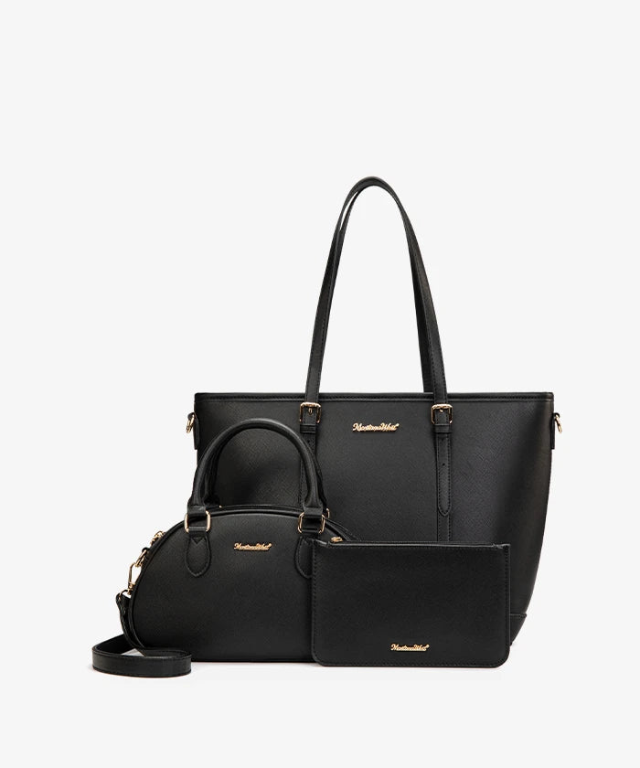 Montana West Minimalist 3-Piece Handbag Set in BK