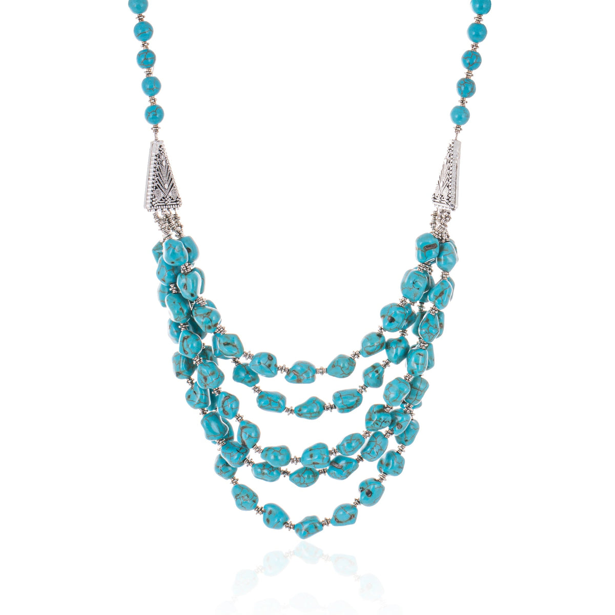 Rustic Couture's  Turquoise Nuggets Layered  Necklace