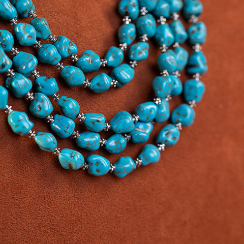 Rustic Couture's  Turquoise Nuggets Layered  Necklace