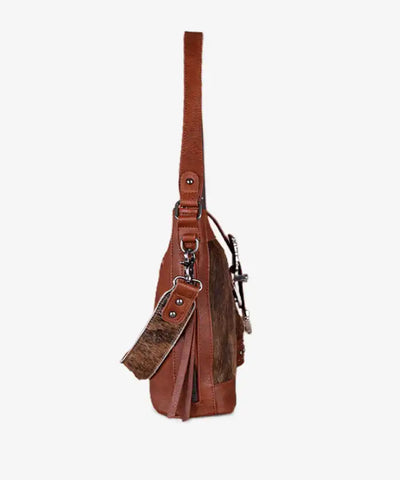 Montana West Buckle Cowhide Tote - Montana West World