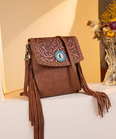 Montana West Tooled Concho Crossbody