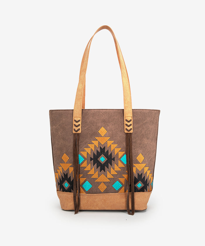 Montana West Aztec Embroidered Tote Bag