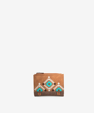 Montana_Aztec_Embroidered_Wallet Brown