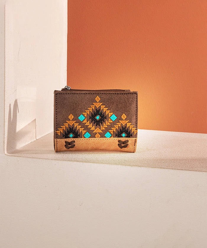 Montana_Aztec_Embroidered_Wallet Coffee