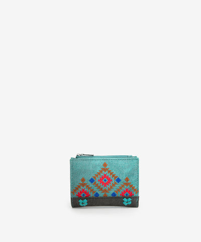 Montana_Aztec_Embroidered_Wallet_Turquoise