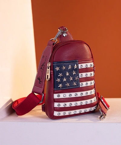 Montana_West_American_Patriotic_Sling_Bag-Red_front