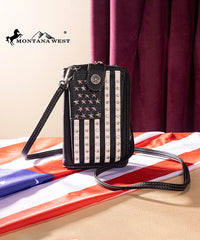 Montana West American Pride Phone Purse Black