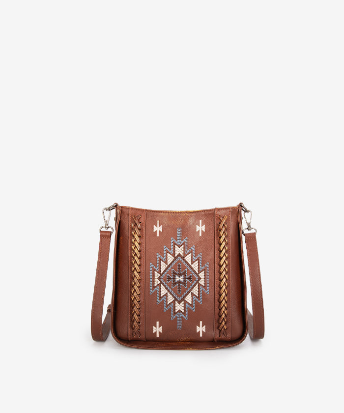 Montana West Aztec Crossbody Bag Brown